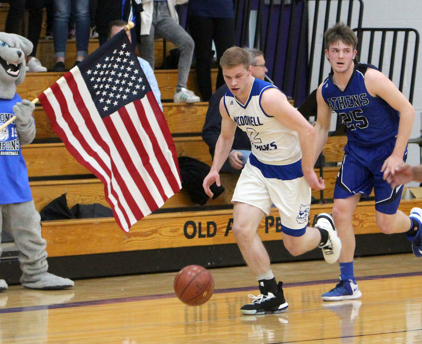 Athens vs McDonell boys basketball at Eau Claire Memorial 3-7-19